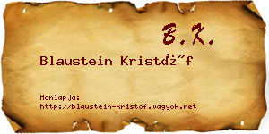 Blaustein Kristóf névjegykártya